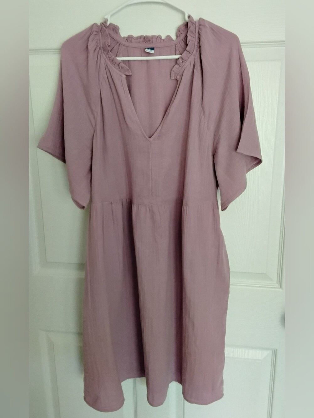 Old Navy Womens Blouson Ruffle Neck Dress - Mauve